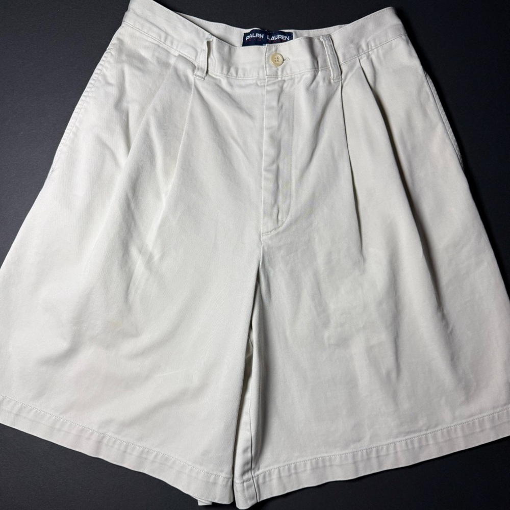 Vintage Ralph Lauren Sport Bermuda Shorts women’s 10 khaki/beige pleated cotton